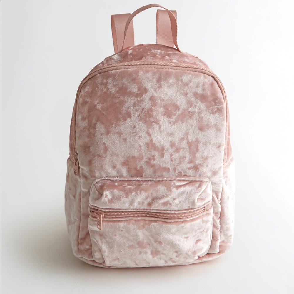 Hollister Pink Velvet Mini Backpack